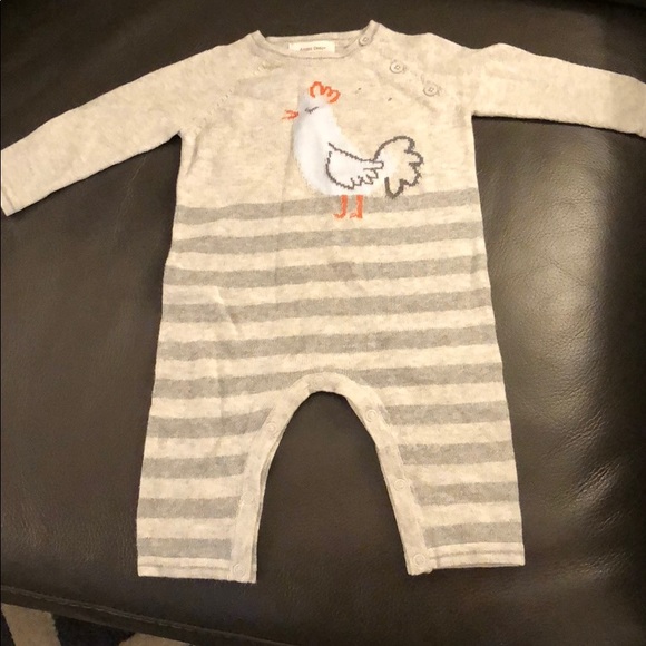 Angel Dear Other - Grey knit onesie 0-3 mos